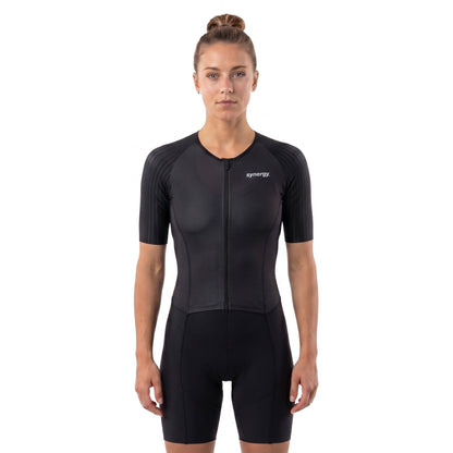 Women's Race Short Sleeve Tri Suit - Lake Placid Shadow 1